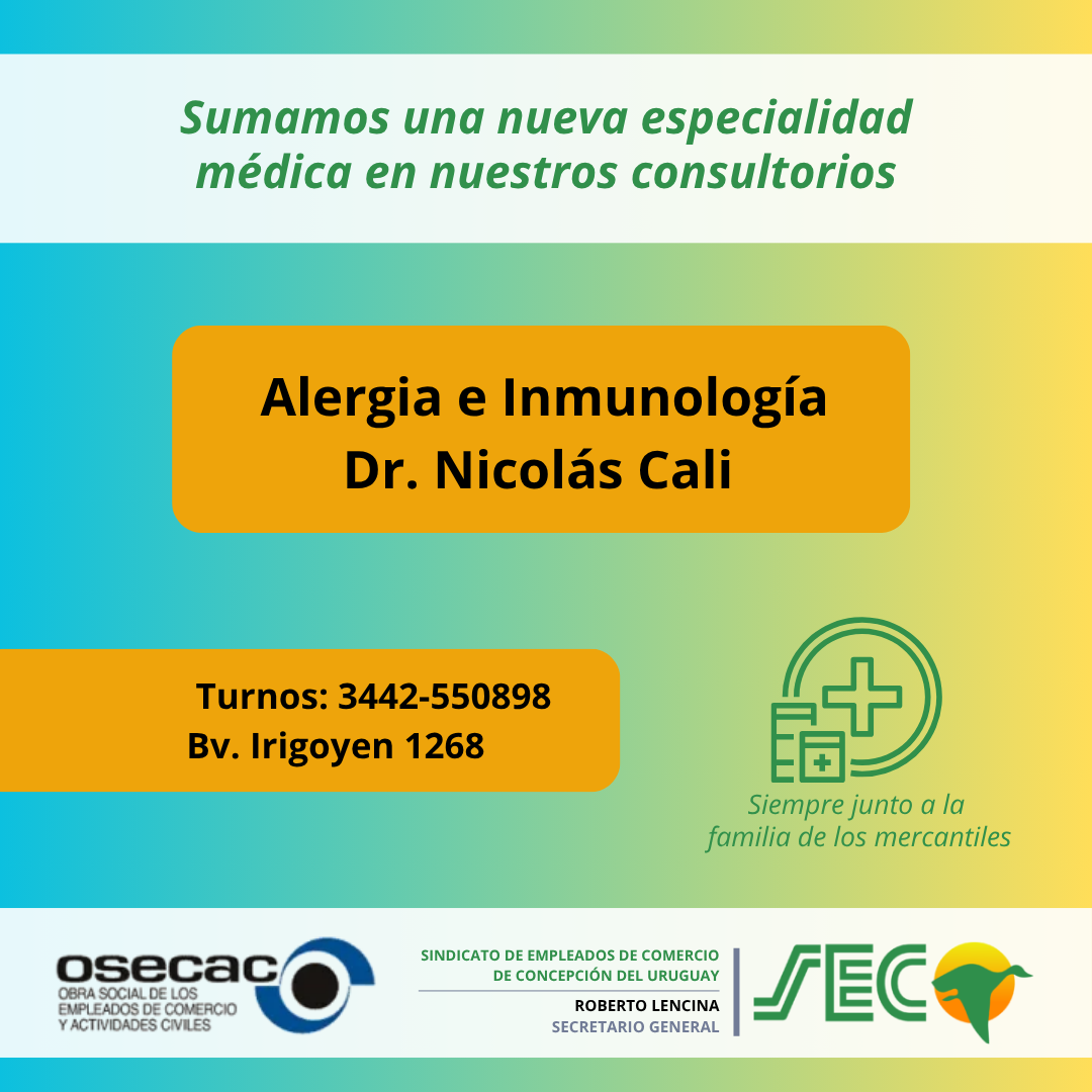 En este momento estás viendo Alergia e Inmunología: Nueva especialidad médica para afiliados